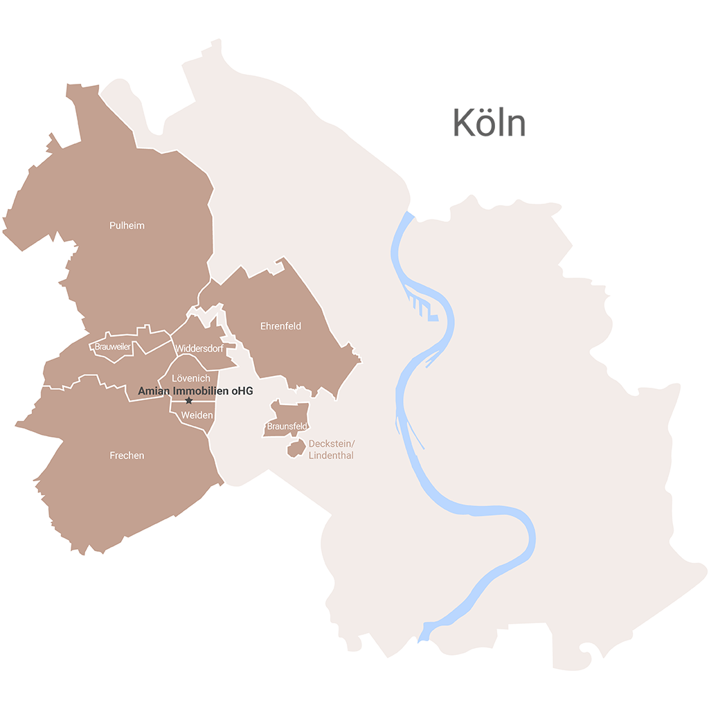 Grafische Darstellung der Verkaufsregion in Köln